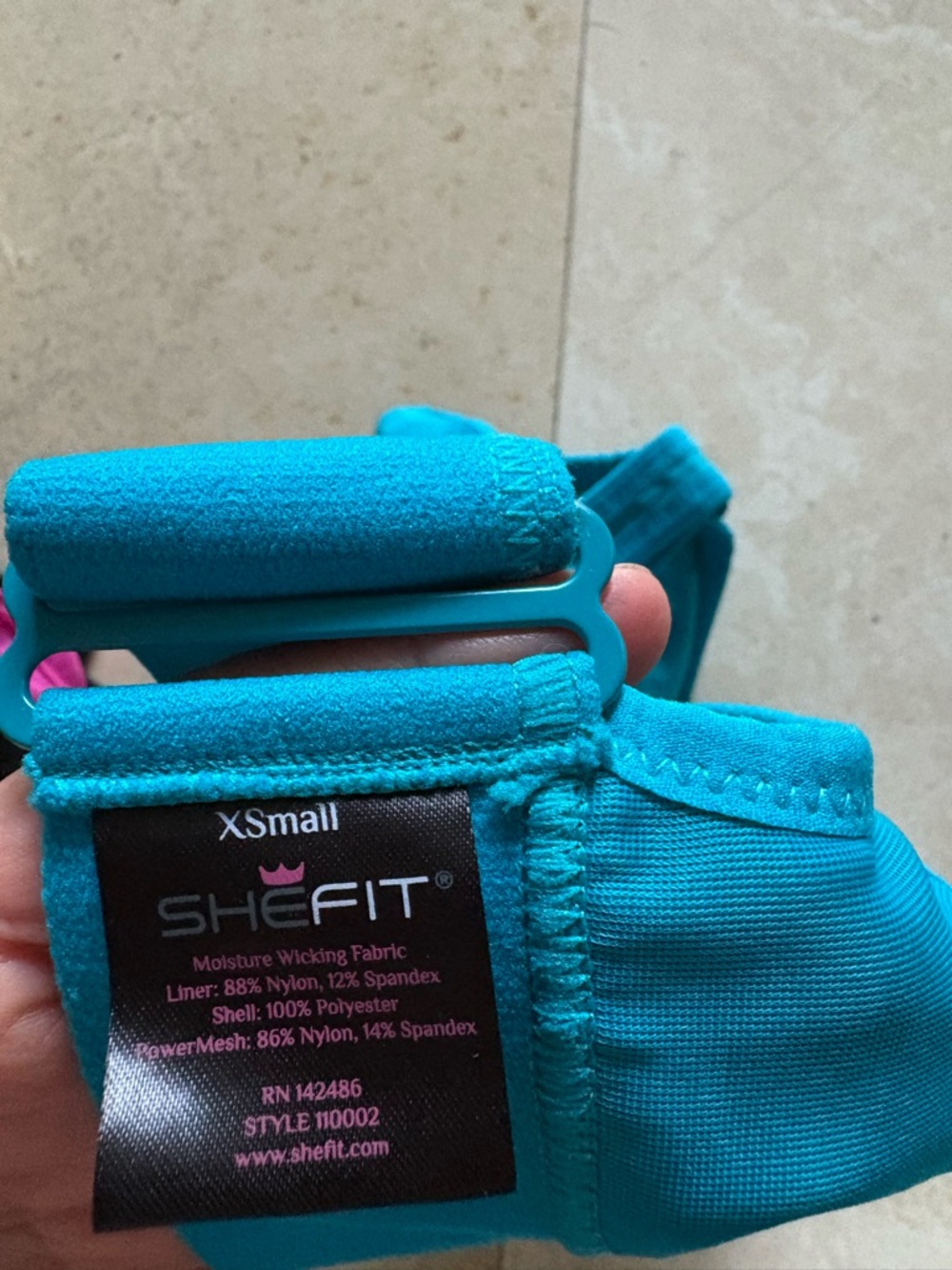 SHEFIT Teal Front-Zip High-Impact Sports Bra - Picture 5 of 5